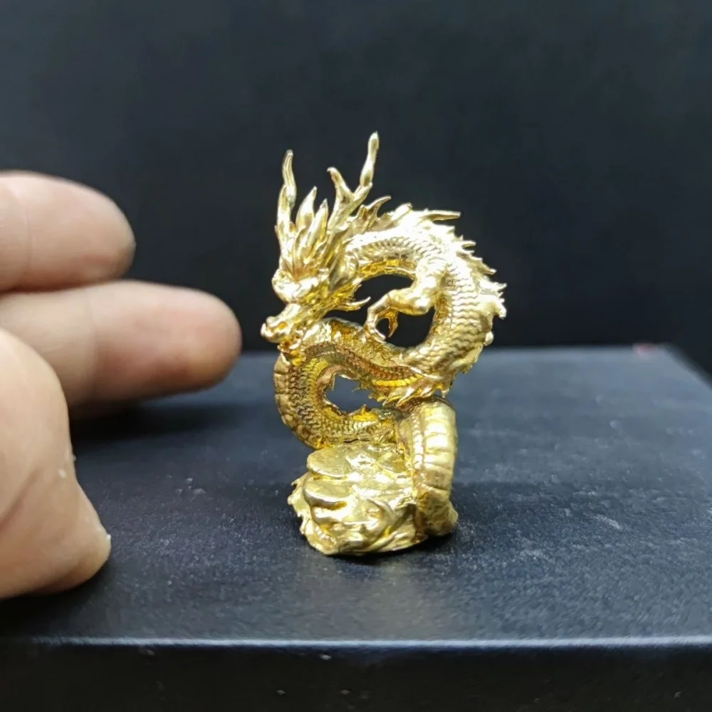 

​​Pure Copper Miniature Dragon Statue - Chinese Cultural Heritage Decorative Collectible | Office Desk Home Decor Gift ​​