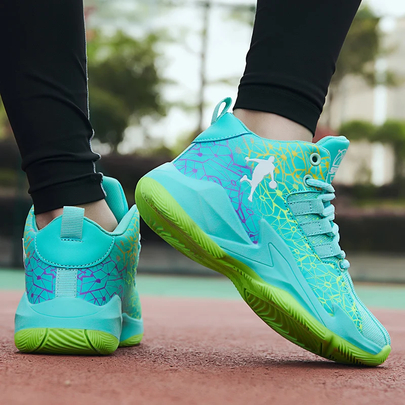 Children‘s Basketball Shoes Non-slip Breathable Basketball Training Sneakers Lace-up Boys Girls Basketball Boots Athletic Shoes image 2