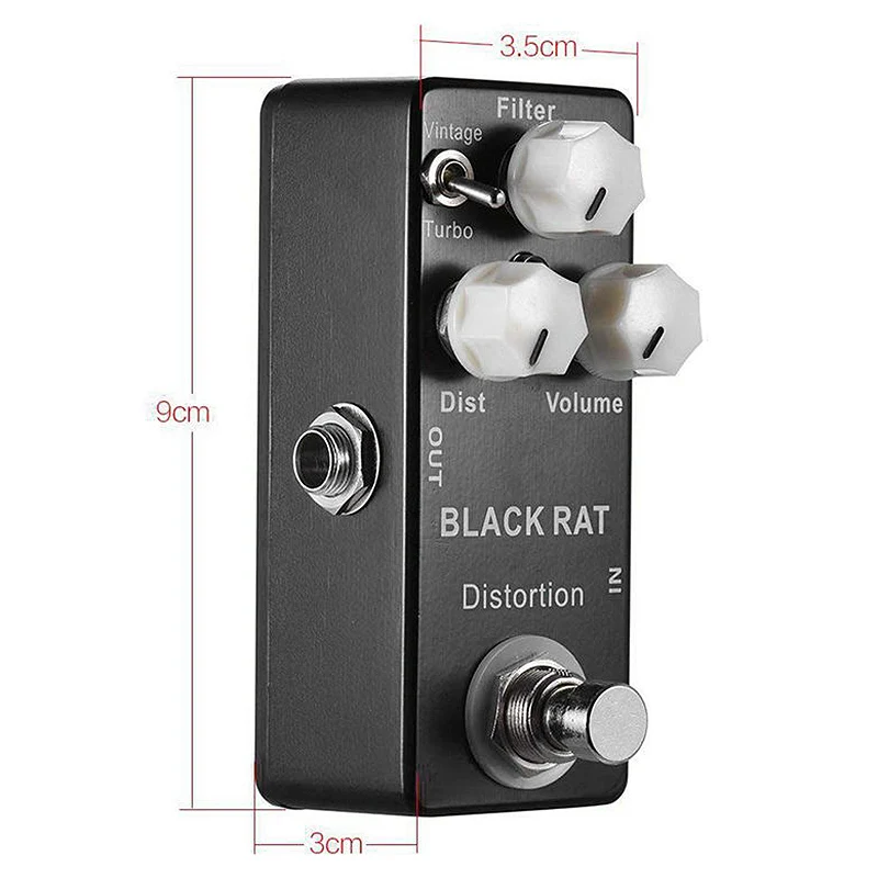 MOSKYAUDIO Black RAT Distortion Mini Guitar Effect Pedal Guitar Parts & Accessories