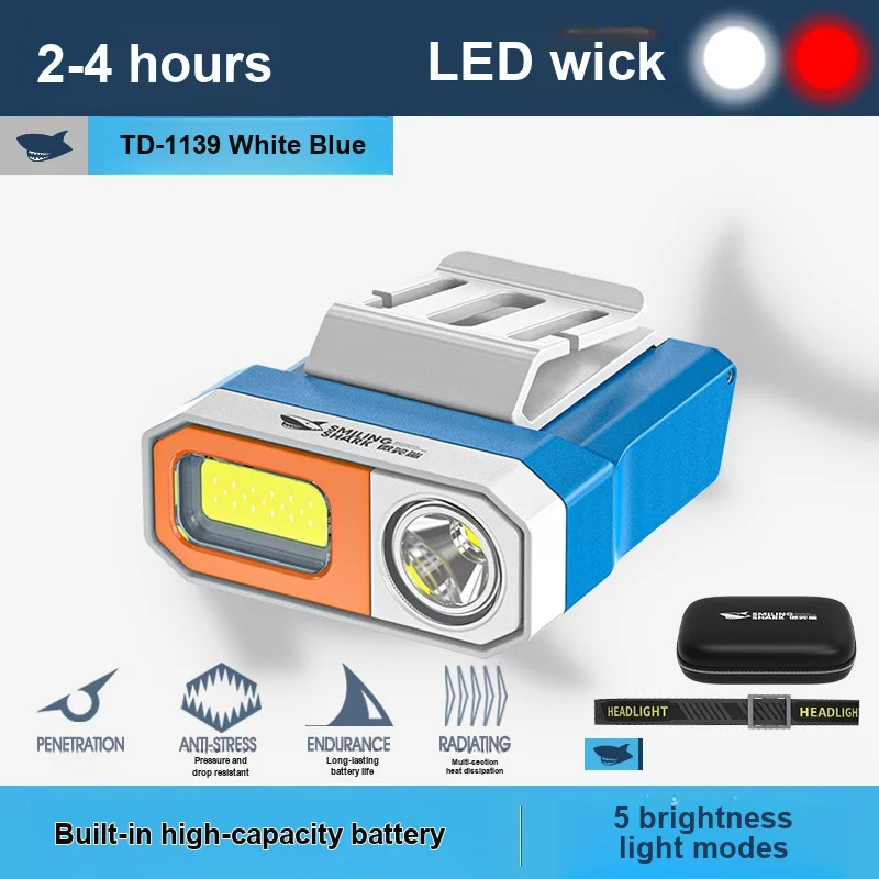 Induction Cap Clip Head Light Protective Rechargeable Bright for Head Wearing Outdoor Night Fishing Baiting