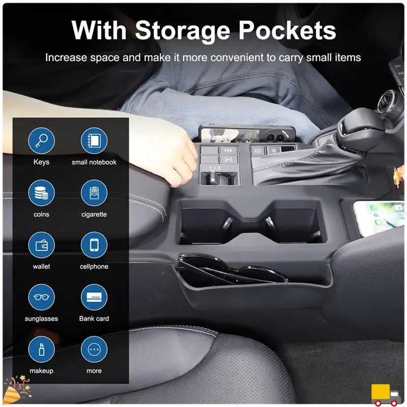 صندوق تخزين من السيليكون لوحة وحدة التحكم المركزية لتويوتا لاند كروزر 250 برادو J250 LC250 2024 2025 لوحة شحن لاسلكية #4