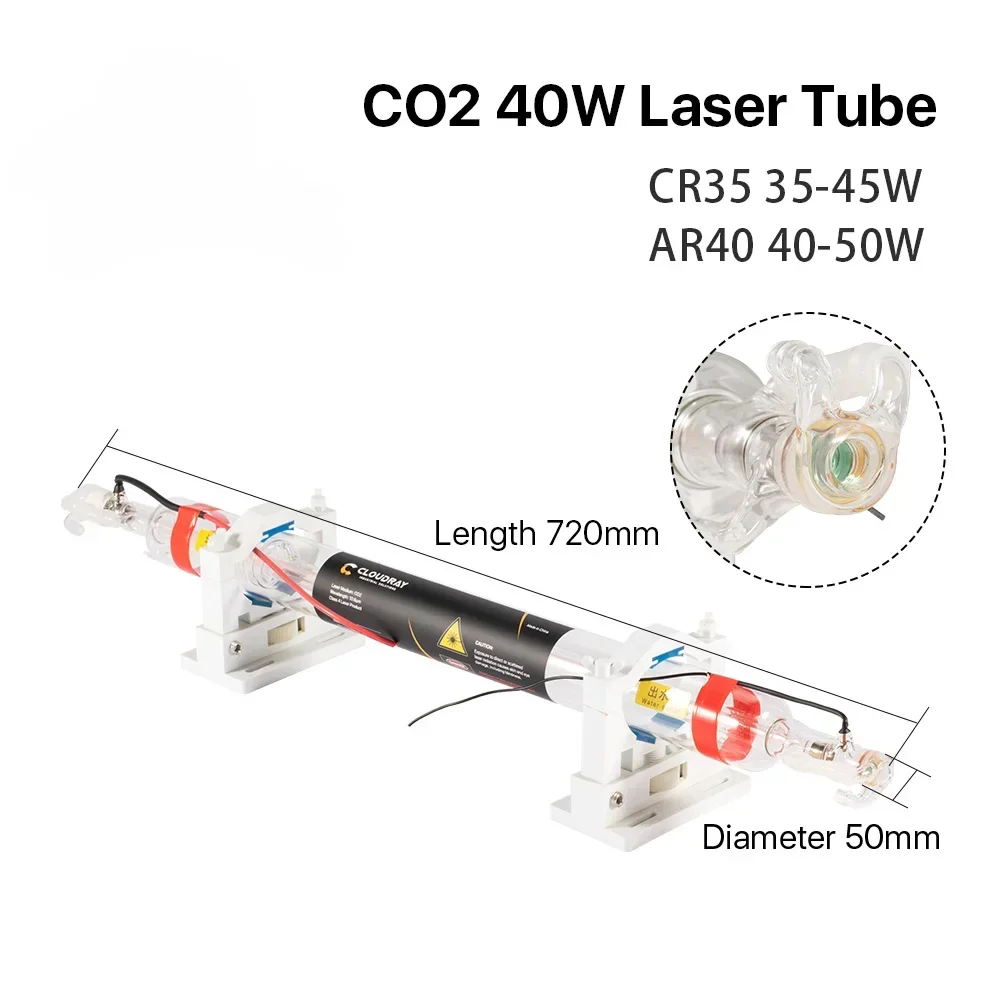 35-45W Co2 Metal Glass Laser Tube 720MM 40W Glass Laser Lamp for CO2 Laser Engraving Cutting Machine