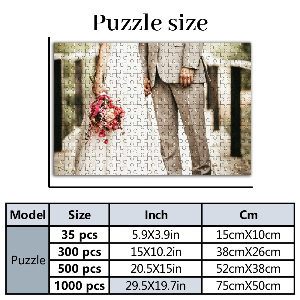 35/300pcs  NEW marriage Custom Photo Custom Poster Jigsaw puzzle Personalized Picture For Children Toy Birthday Gift