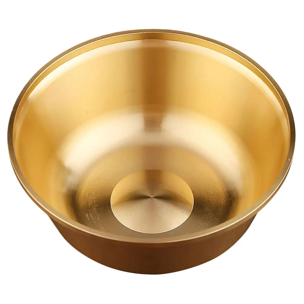 

Buddhist Yellow Copper Offering Bowl Multi-Function Metal Worship Cup for Temple Zen Room Desktop Decoration Water Rice