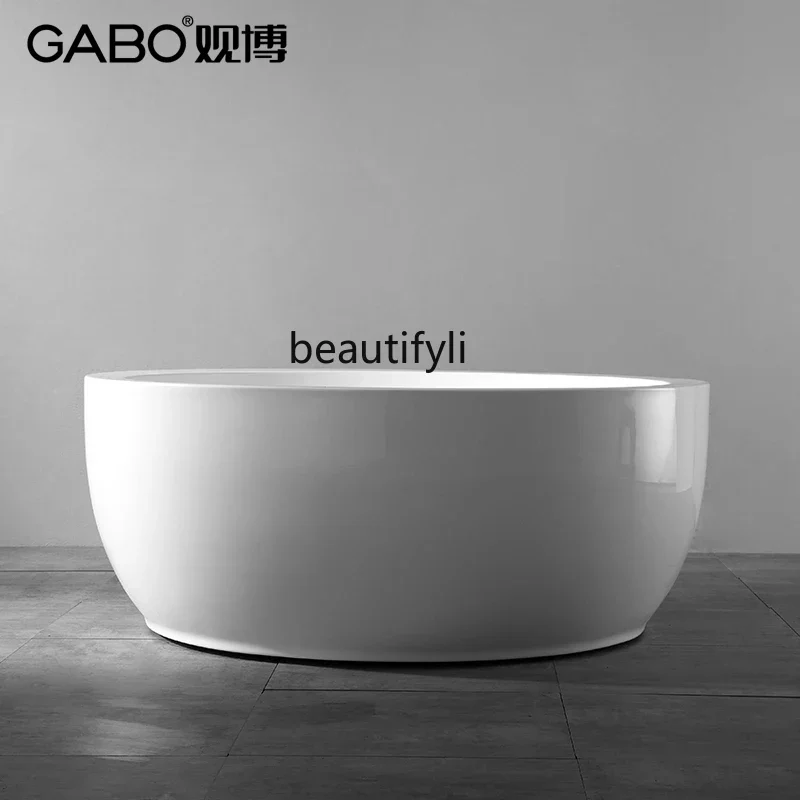 

45Small apartment acrylic bathtub household ordinary bathroom single round bath tub