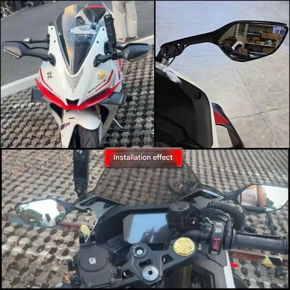 For VOGE RR660S Bull Rearview Mirror Kit, Forward Mount Bracket, HD Wide Angle LED Turn Signal Foldable Mirror