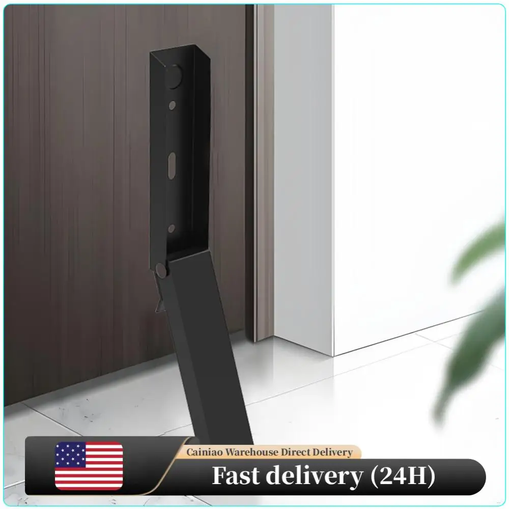 

Металлический дверной стопор-блокиратор для ворот, дверной упор с педальным механизмом (черный)