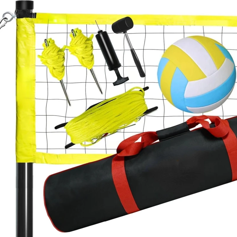 

Outdoor beach volleyball net combination set, fast folding beach grass volleyball net frame