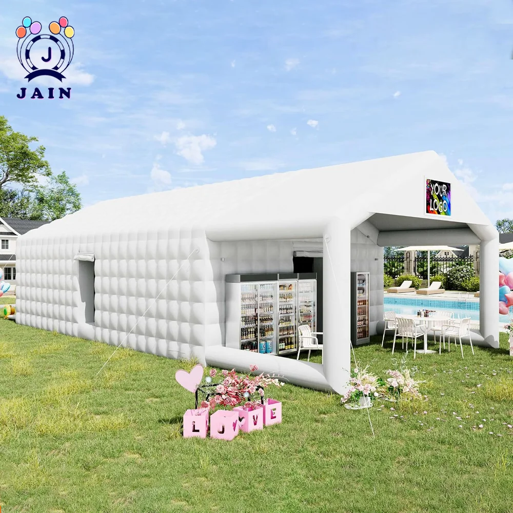Portable Large Party Tent House Inflatable Large Portable Tent with Vestibule Inflatable Party Tent for  Events, with Blower