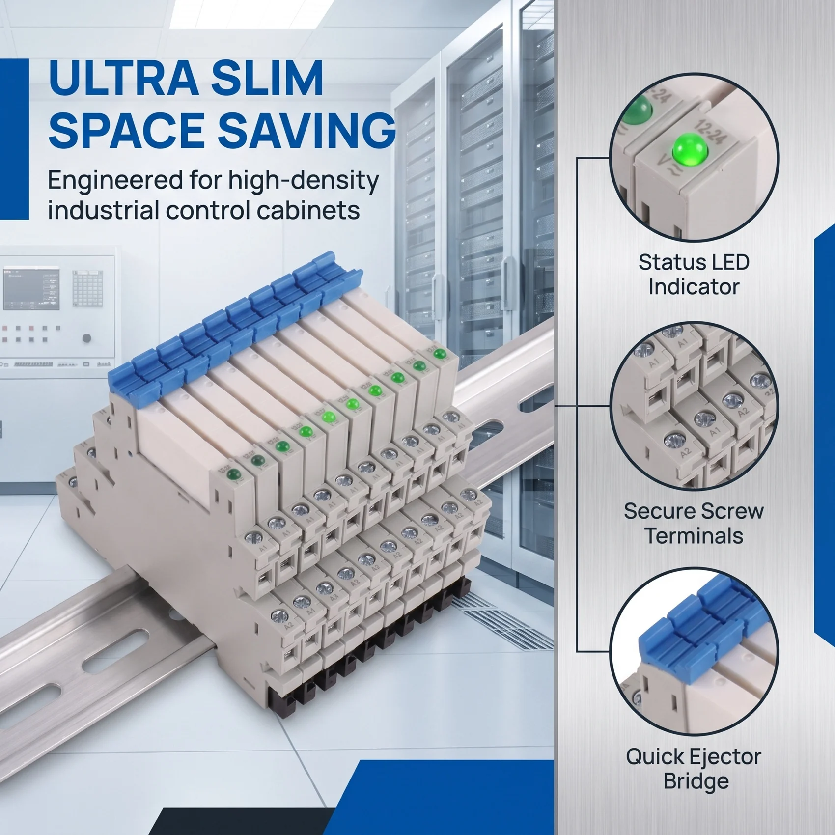 Hot Sale-10PCS DIN Rail Relay Module 41F Slim Relay 41F-1Z-C2-1