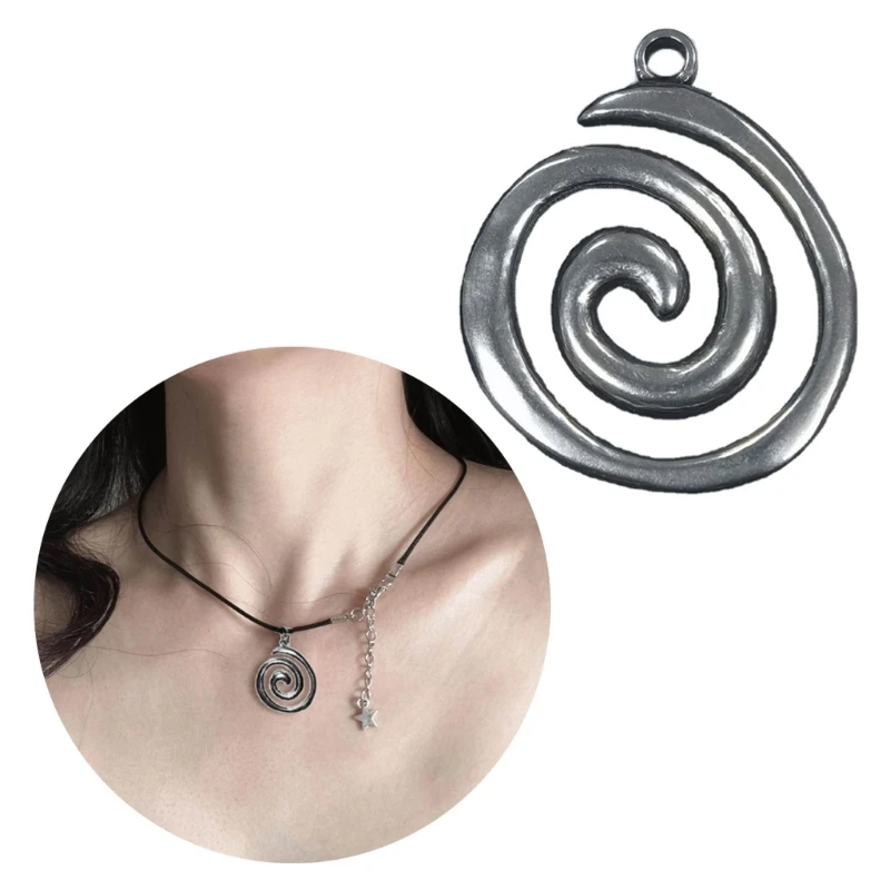 Stainless Steel Whirlpools Charm Spirals Pendant Antique Silver Color Alloy Material Jewelry Making DIY Necklaces