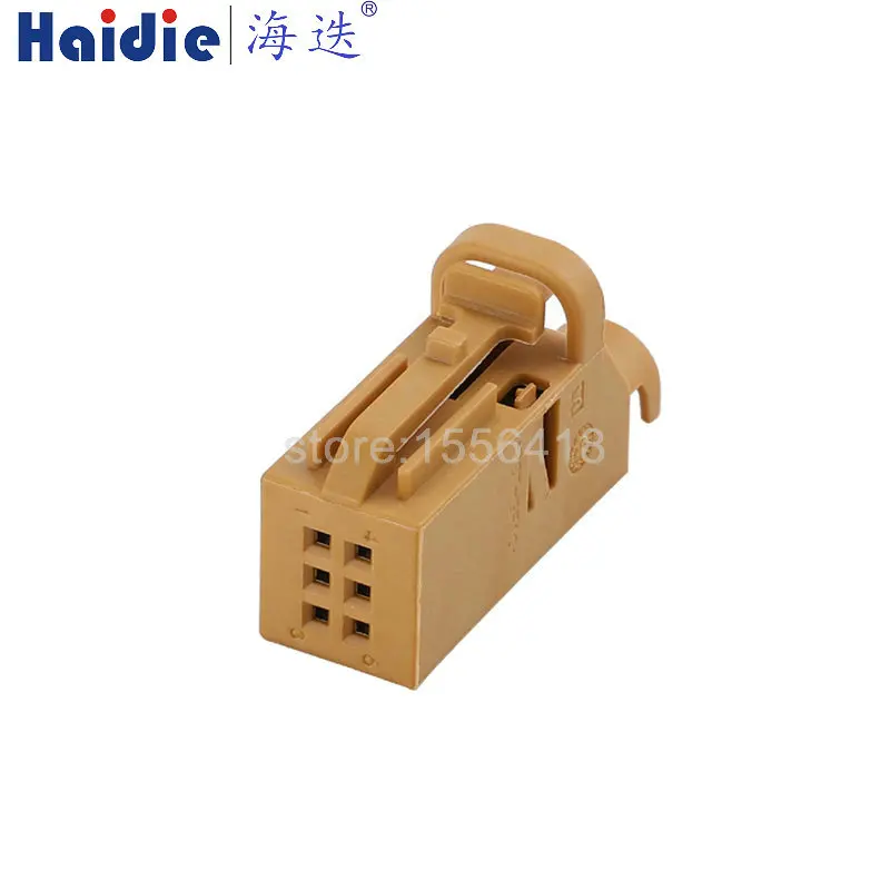 1-100 sets 6 Pin 0.6 Series Brown Automotive Tire Pressure Alarm Cable Harness Socket 1534121-2 4D0971636A