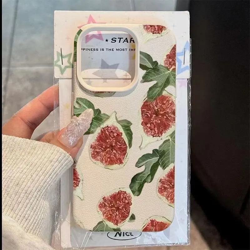 Coque de protection à motif de figues pour iPhone 17 16 15 14 13 12 11 16E Series Pro Max Plus
