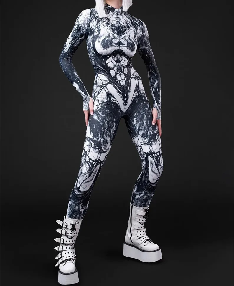 Unisex Steampunk 3D-Digitaldruck Halloween-Party Rollenspiel-Jumpsuit Damen Herren Cosplay-Kostüm Karneval Feiertags-Bodysuit – Detail 16