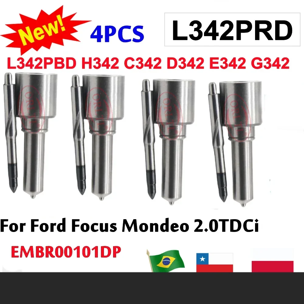 4 Piezas L342PBD L342PRD H342 C342 D342 E342 G342 Inyectores de Alta Calidad para Ford Focus Mondeo 2.0TDCi EMBR00101DP