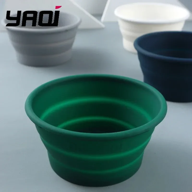 Yaqi White Color Collapsible Silicone Shaving Bowl For Travel Men Shaving Products