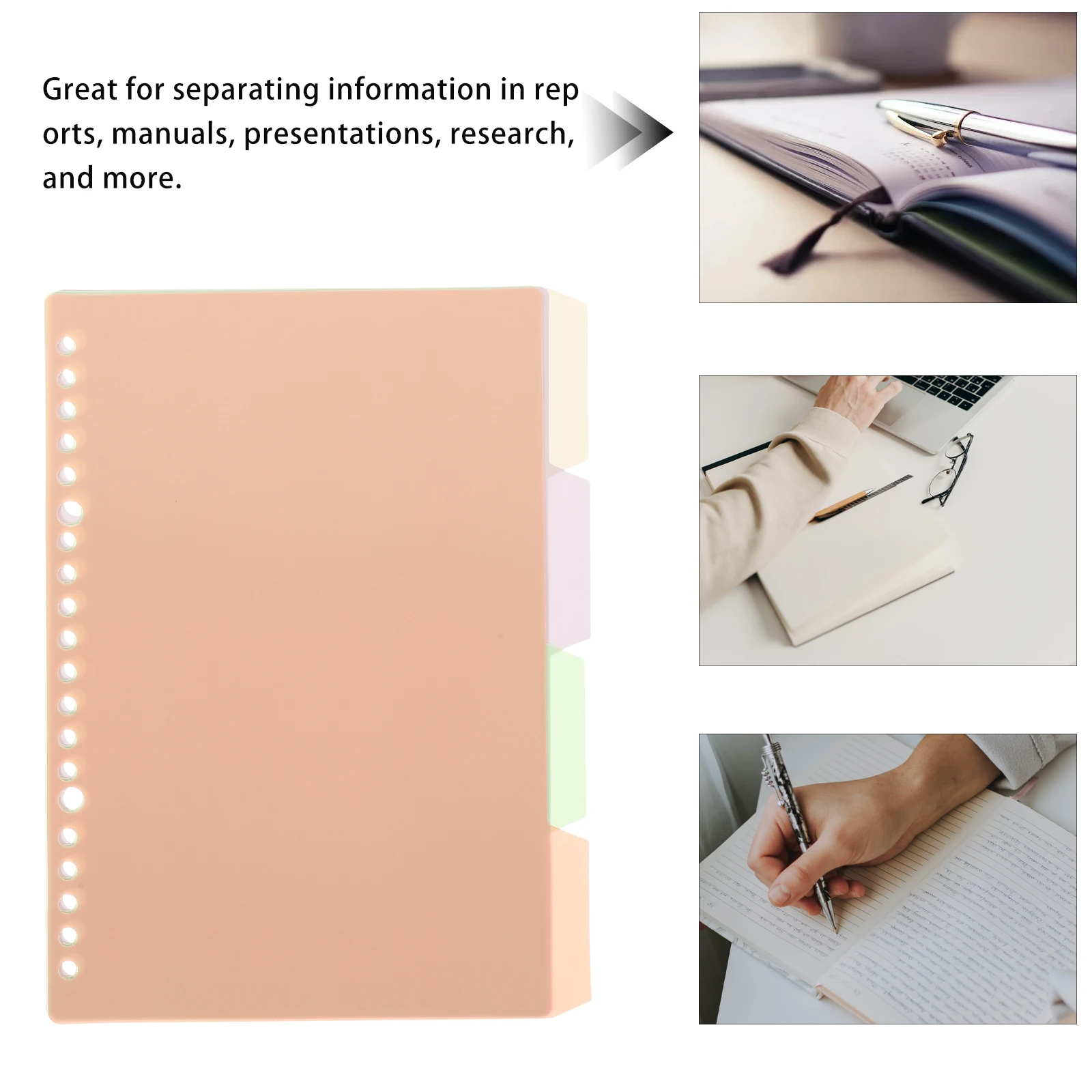 

10Pcs Notebook Dividers Tabs Binder Index Classified Labels Document Organizer Tabs Binder File Dividers Loose-Leaf Page Markers