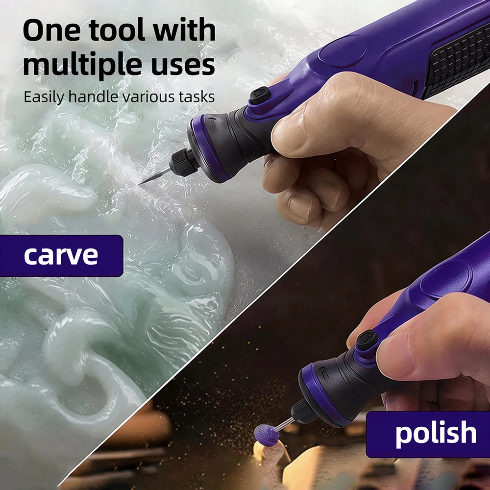 DC 7.2V Cordless Rotary Tool Engraving Pen 6-Speed Adjustable Digital Display USB Fast Charge for DIY Craft Jewelry Metal Wood