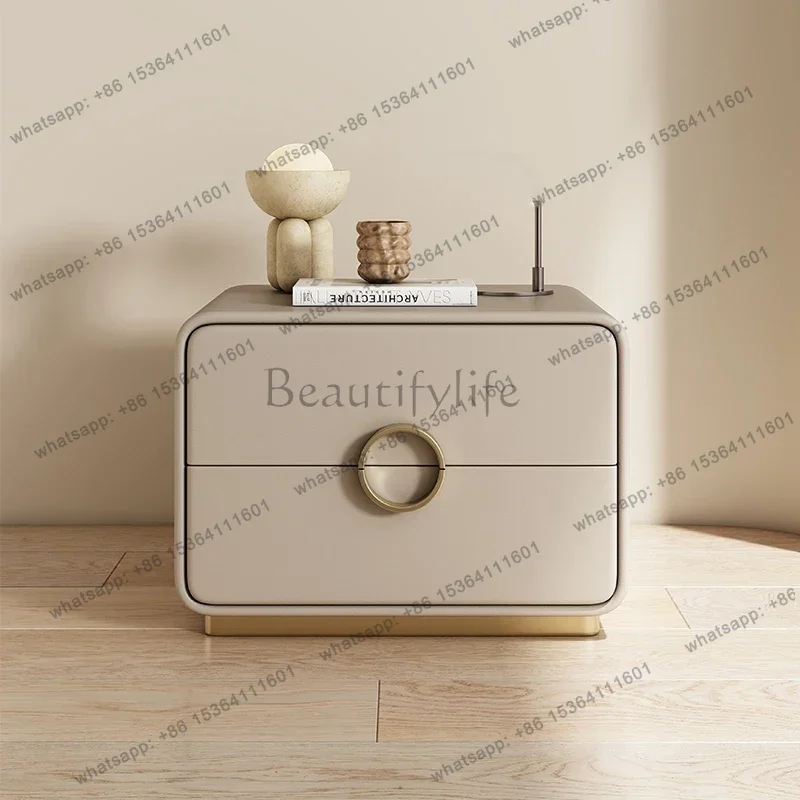 

Design Glamour Simple Bedside Table Space Saving Luxury Modern Nightstands Storage Drawers