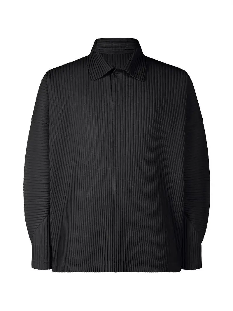 Classic Japanese Style Men's Loose Fit Long Sleeve  Shirt Casual Pleated  Color JM107 Autumn Winter Fashion