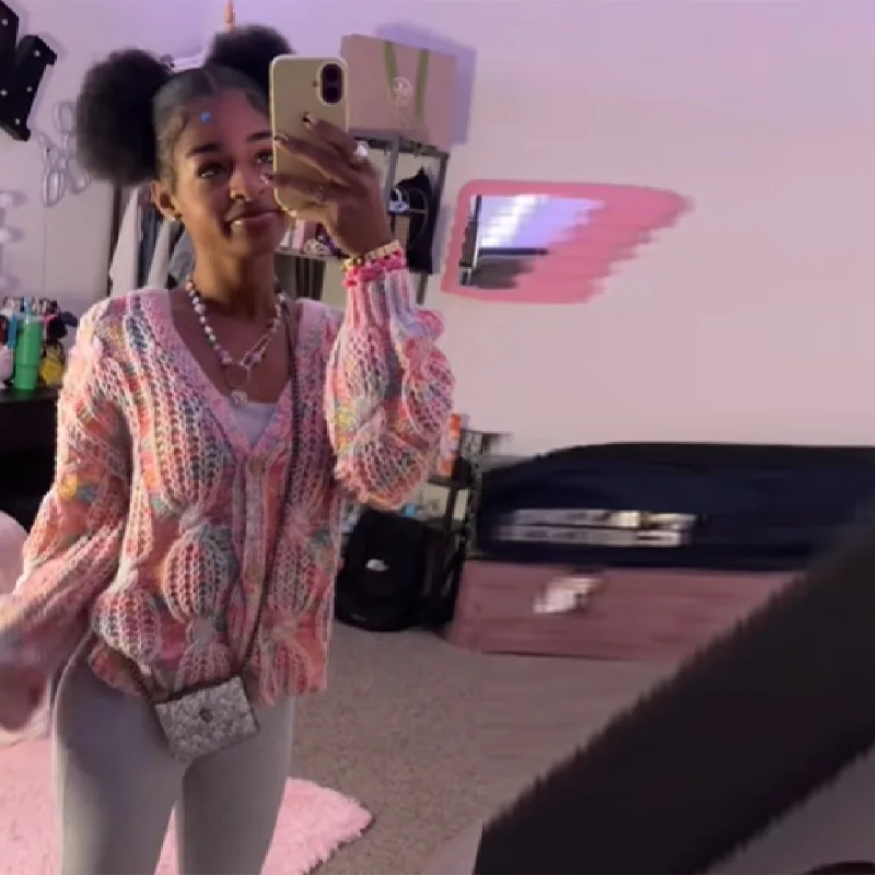 

Fashion New Colorful Jacquard Knitted Cardigan Single Breasted Long Sleeve V-Neck Middle Length Coat 2025 Women Chic Casual Wear