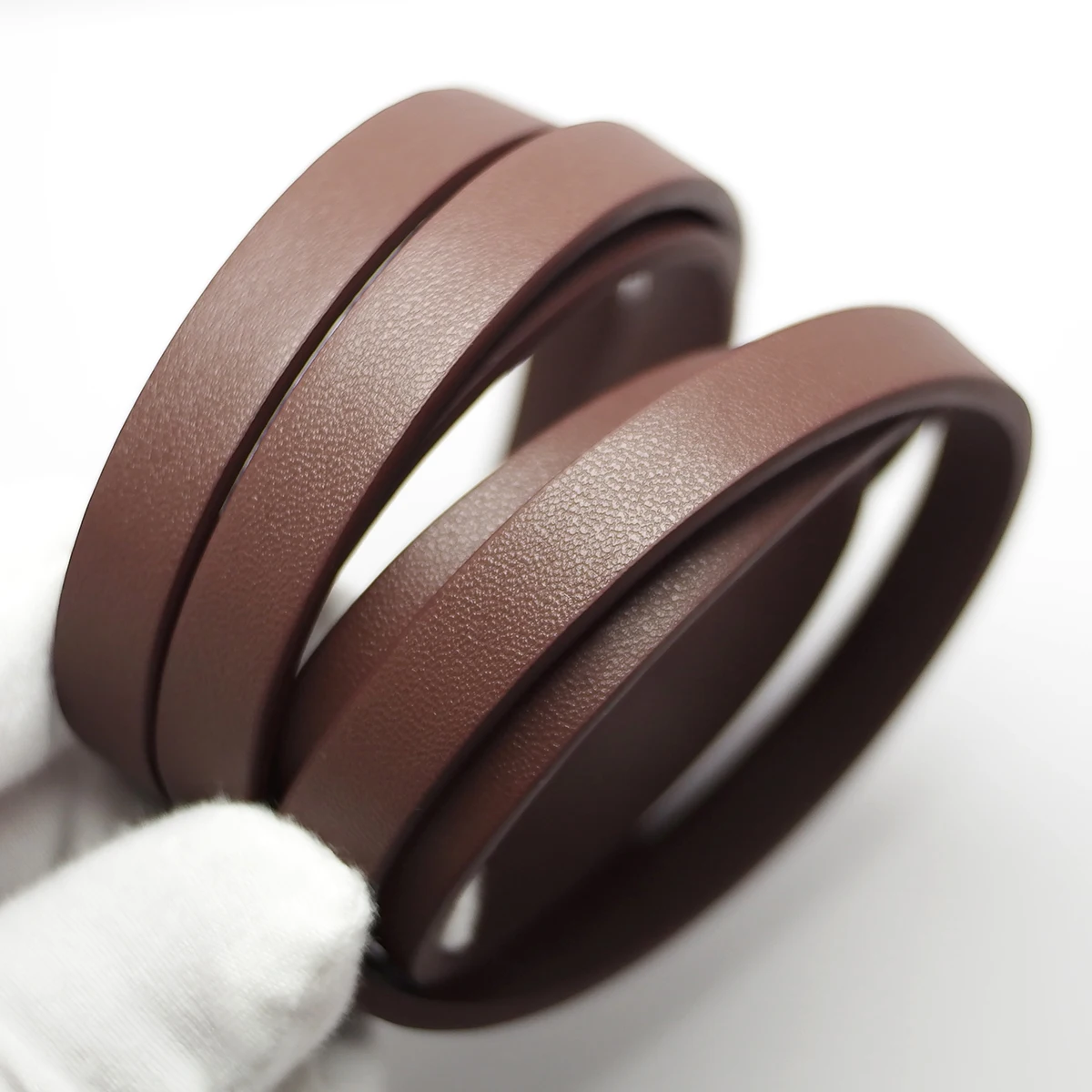 10mm Brown Faux Leather Cord for Jewelry Crafting, Soft Litchi Texture, 1.15m Leather Strips, Necklace& Bracelet Making Supplies