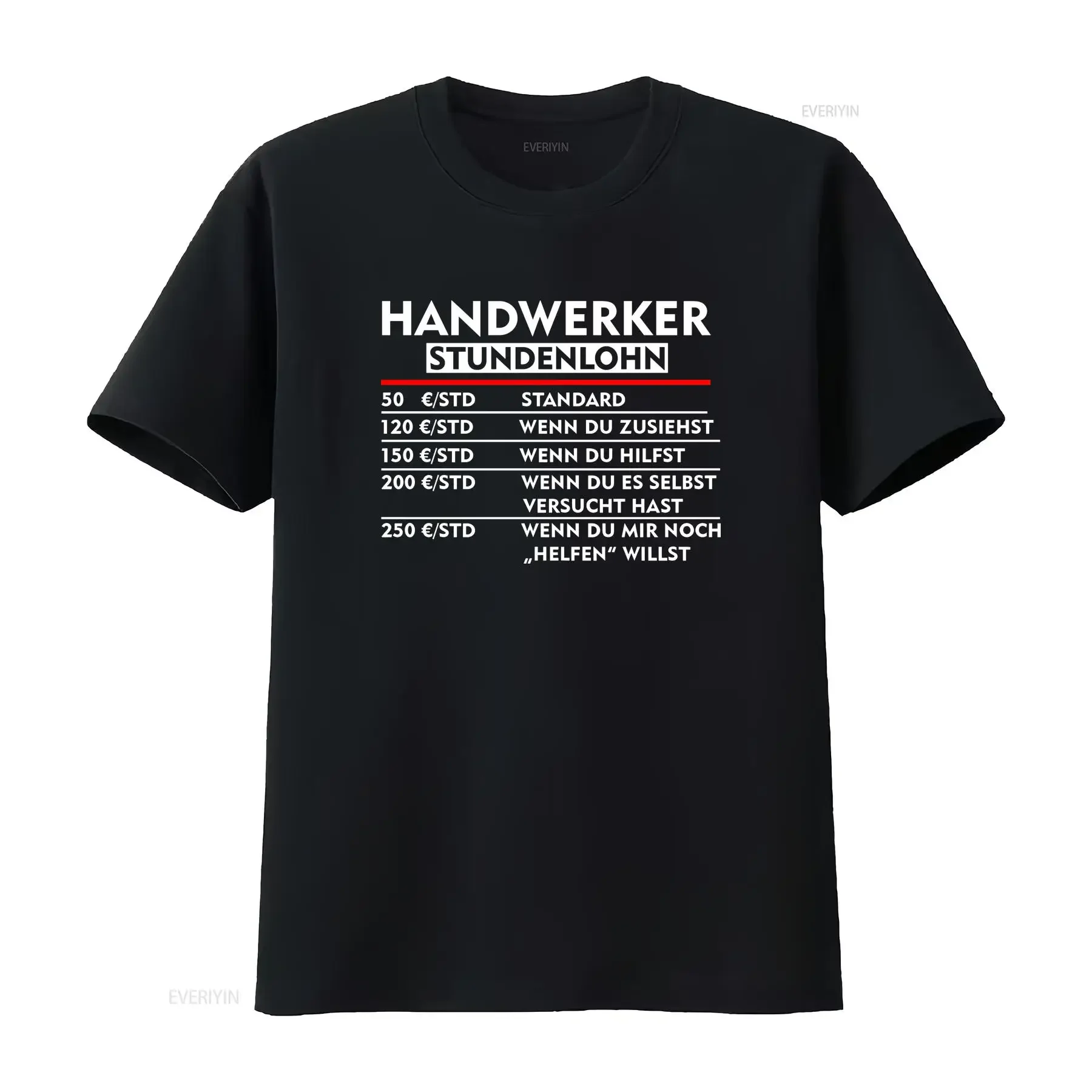 Craftsman Hourly Wage Men's T Shirt Work funny gift carpenter long or short sleeves vintage Washed Top For Everyday Wear homme