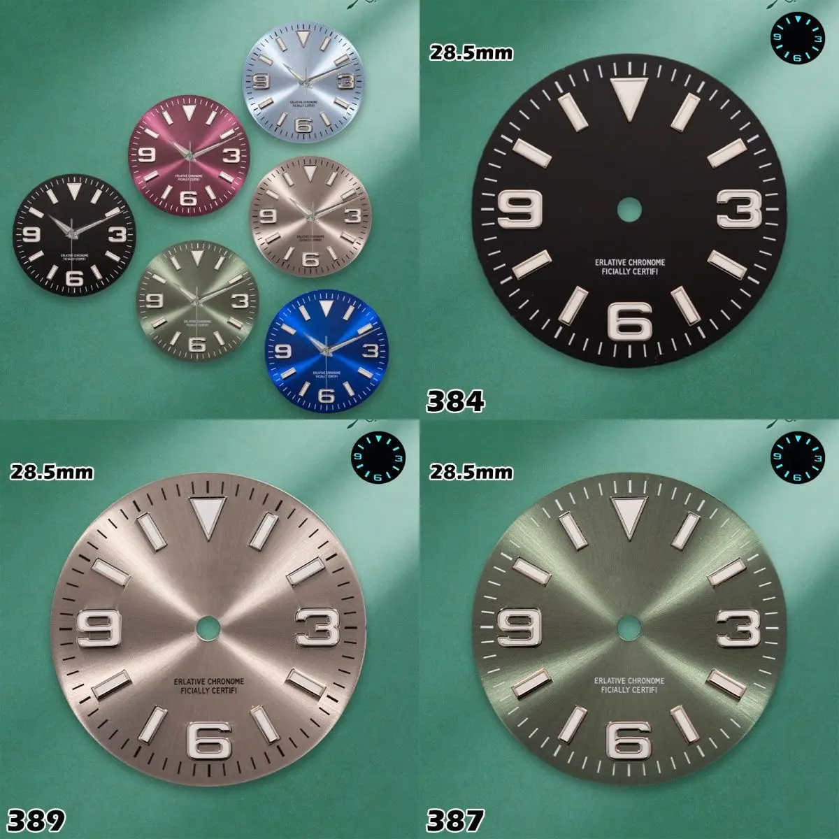 28.5mm Sun arab Explorer S-type Dial NH35/NH36/4R Movements Ice Blue Luminous Watches for men Watch Modification Accessories