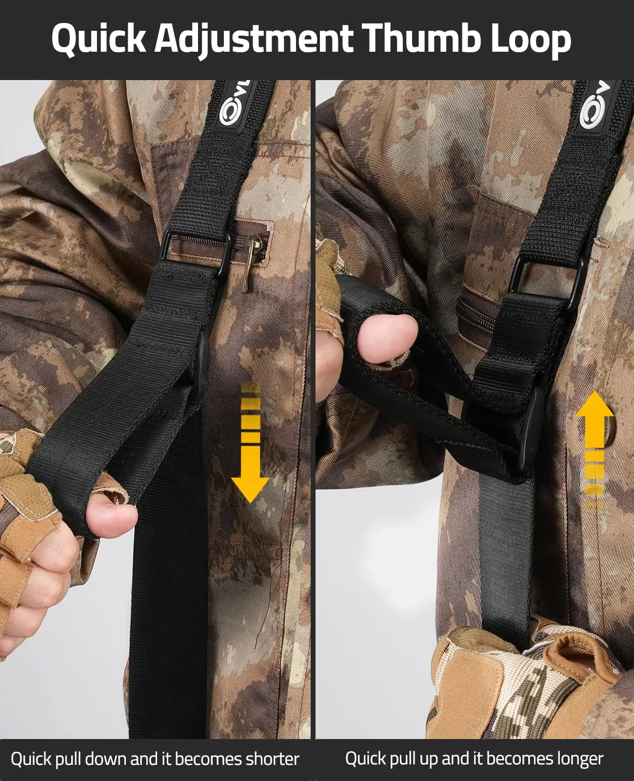 CVLIFE Two Point Sling with Quickly Adjustable Loop Length Adjust Elastic Design Removable Metal Hooks For Outdoor Sports