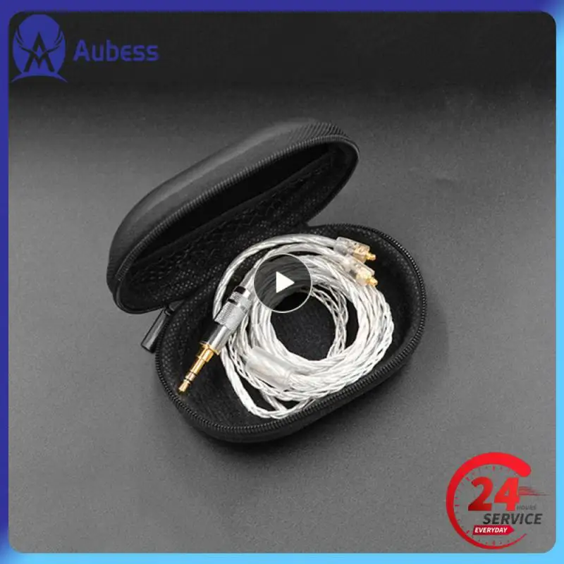 KZ Oval Earphone Storage Bag Headphones PU Zipper Storage Box Black Portable Hold Box For Earphone Headphone Accessories