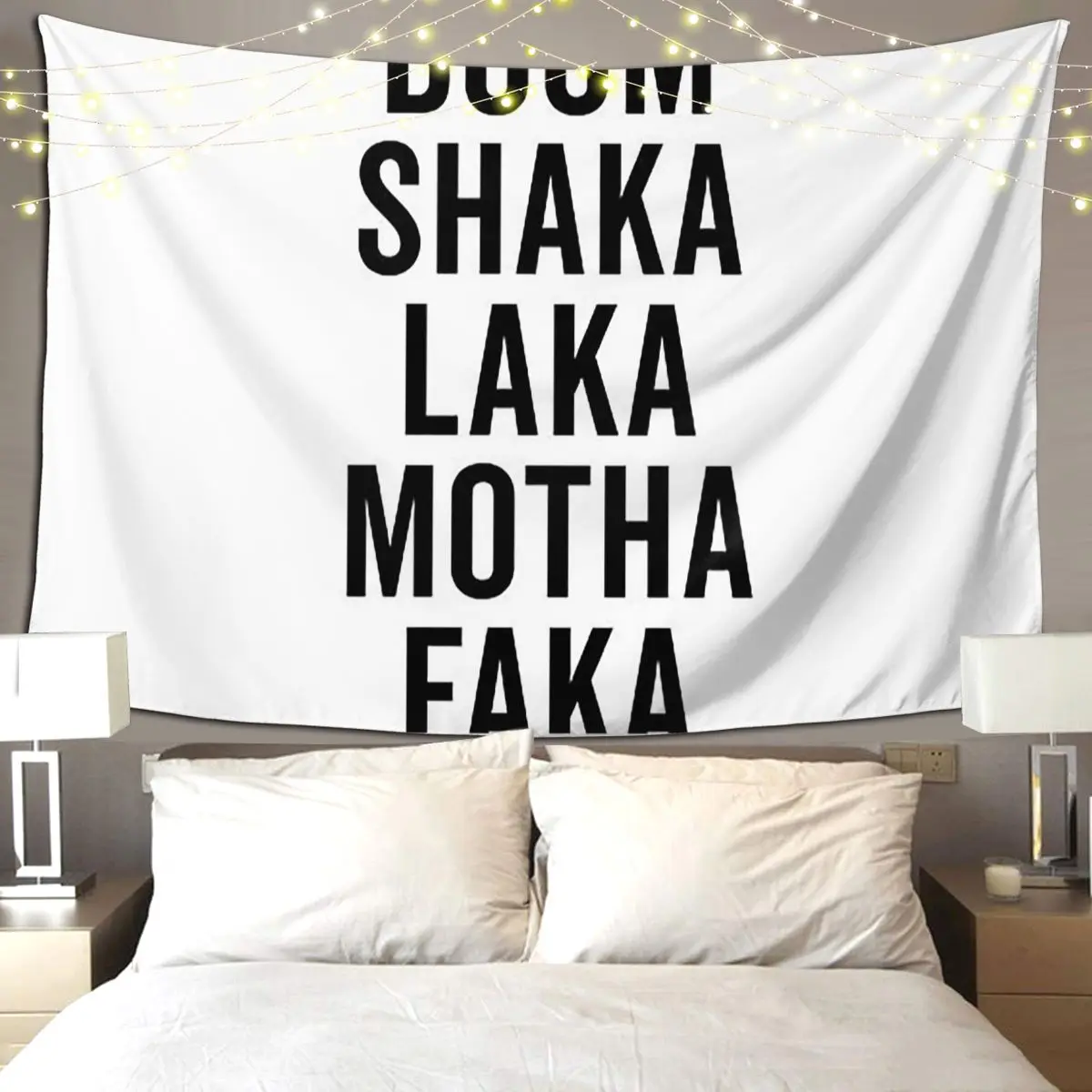 Boom Shaka Laka Motha Faka Tapestry Funny Wall Hanging Aesthetic Home Decoration Tapestries for Living Room Bedroom Dorm Room