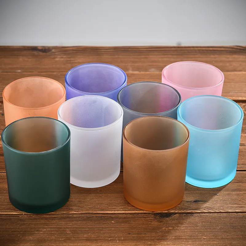 Candle Containers Candle Cups Glass Jars Colored Aromatherapy Cups with Lids Empty Cups Candle Acessories