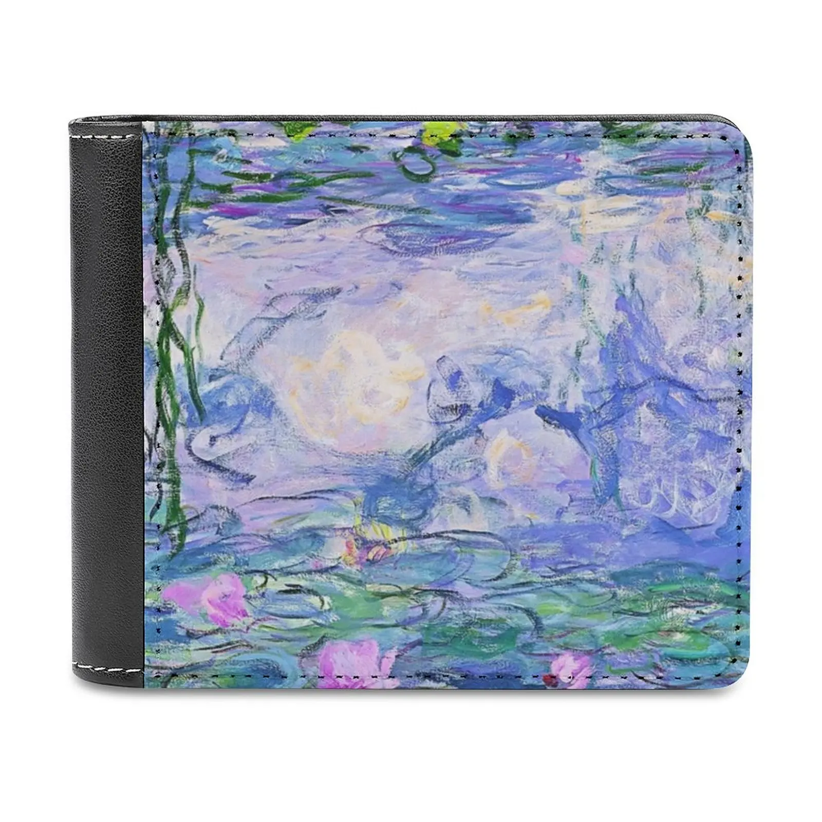 

Claude Water Lilies Men's Wallet Purses Wallets New Design Dollar Price Top Men Leather Wallet Claude Beautiful Painting Lovely