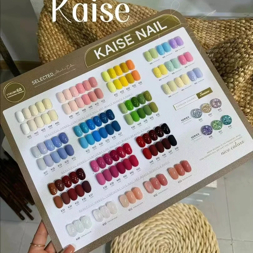 KAISE Multicolor 68 Colors Nail Gel Set Spring Nail Art Kit 2025 New Professional Hot Sale Non-toxic UV Gel Nail Salon Wholesale