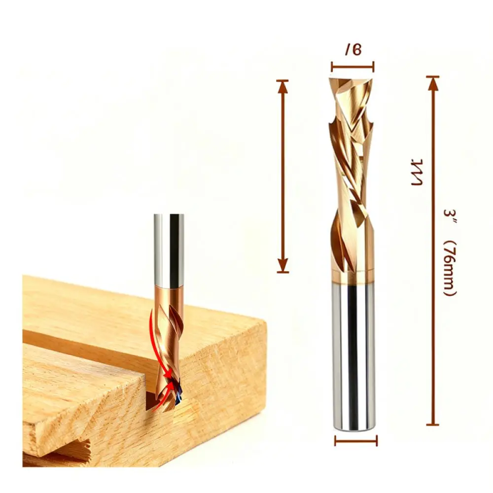 Professional Carbide Router Bit 3/8 Inch Shank For Yanxuan Woodworking CNC Tool Wood Slot Cutter For Deep Grooving