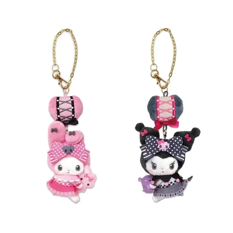 

Набор плюшевых брелоков Sanrio My Melody Kuromi: милые мягкие игрушки-подвески для сумок, подарок для фанатов