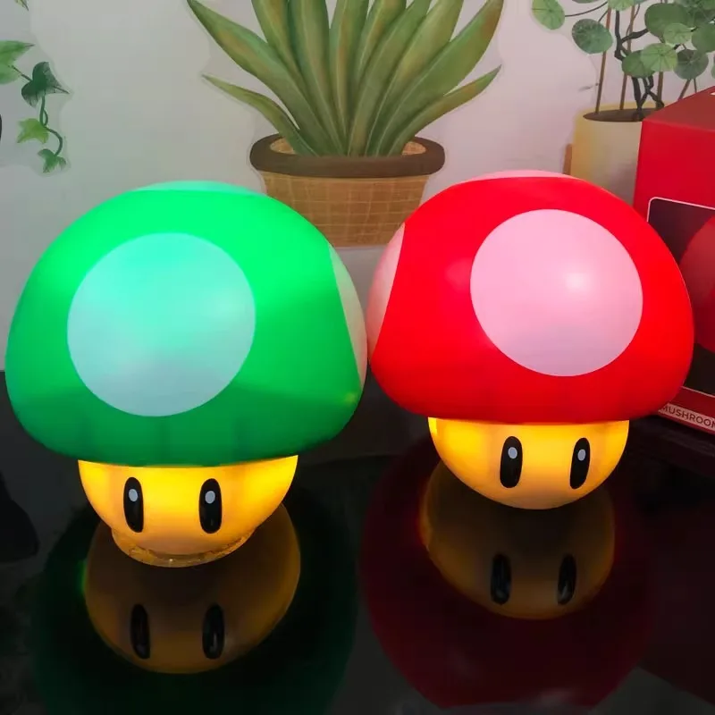 سوبر ماريو بروس المظلي ضوء الليل علامة الطوب مصباح الموسيقى Led Usb شحن مكتب Kawaii ستار مصباح للهدايا لعبة اللعب ﻿