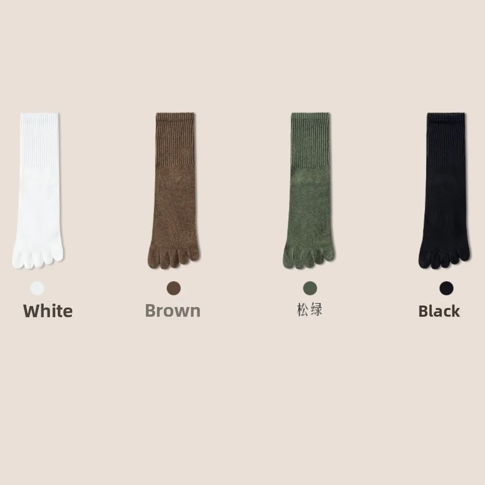 

Хлопковые женские носки, дышащие спортивные носки, носки с пятью пальцами и отдельными пальцами, средние носки-трубы, осень-весна