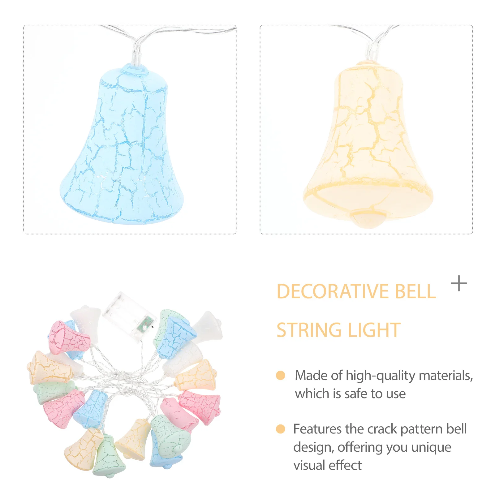 1 مجموعة LED الكراك نمط جرس سلسلة مصباح الإبداعية الزخرفية جرس سلسلة ضوء للحفلات في الهواء الطلق المشهد ضوء ديكور #4