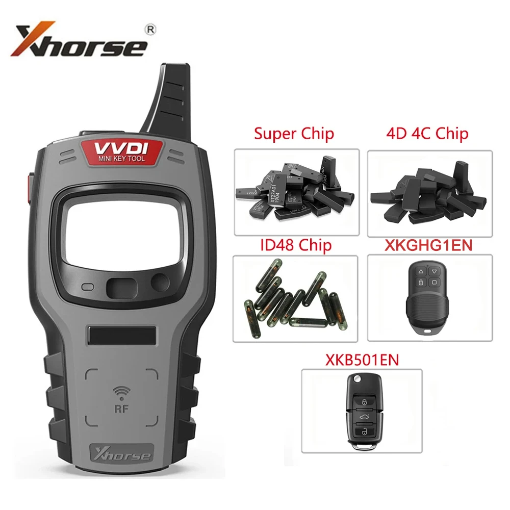 

Xhorse VVDI MINI Key Tool Remote Key Programmer With 96bit 48-Clone Test Read Super Chip 4D 4C/ID48 Chip XKB501EN XKGHG1EN