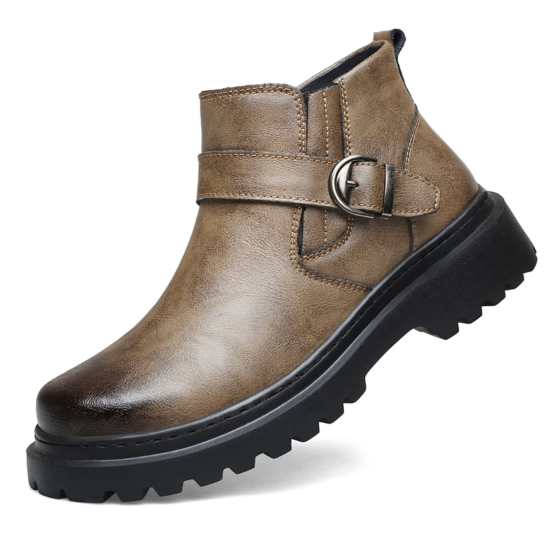 2026 Men's Shoes Boots Autumn Commute Zara Women Genuine Leather Ankle Boots Vintage Non‑Slip Casual Chelsea Booties
