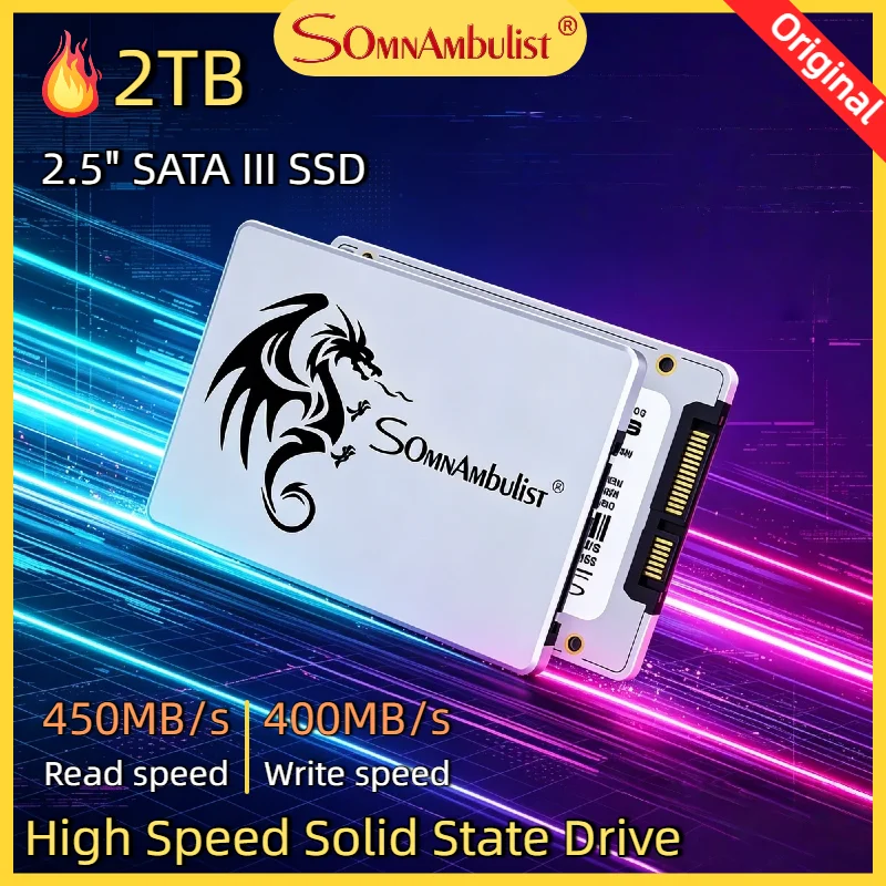 SomnAmbulist 2.5 Inch SSD 60GB 128GB 256GB 512GB SATA3 Internal Solid State Drive for Laptop Desktop 120GB 240GB 480GB Max