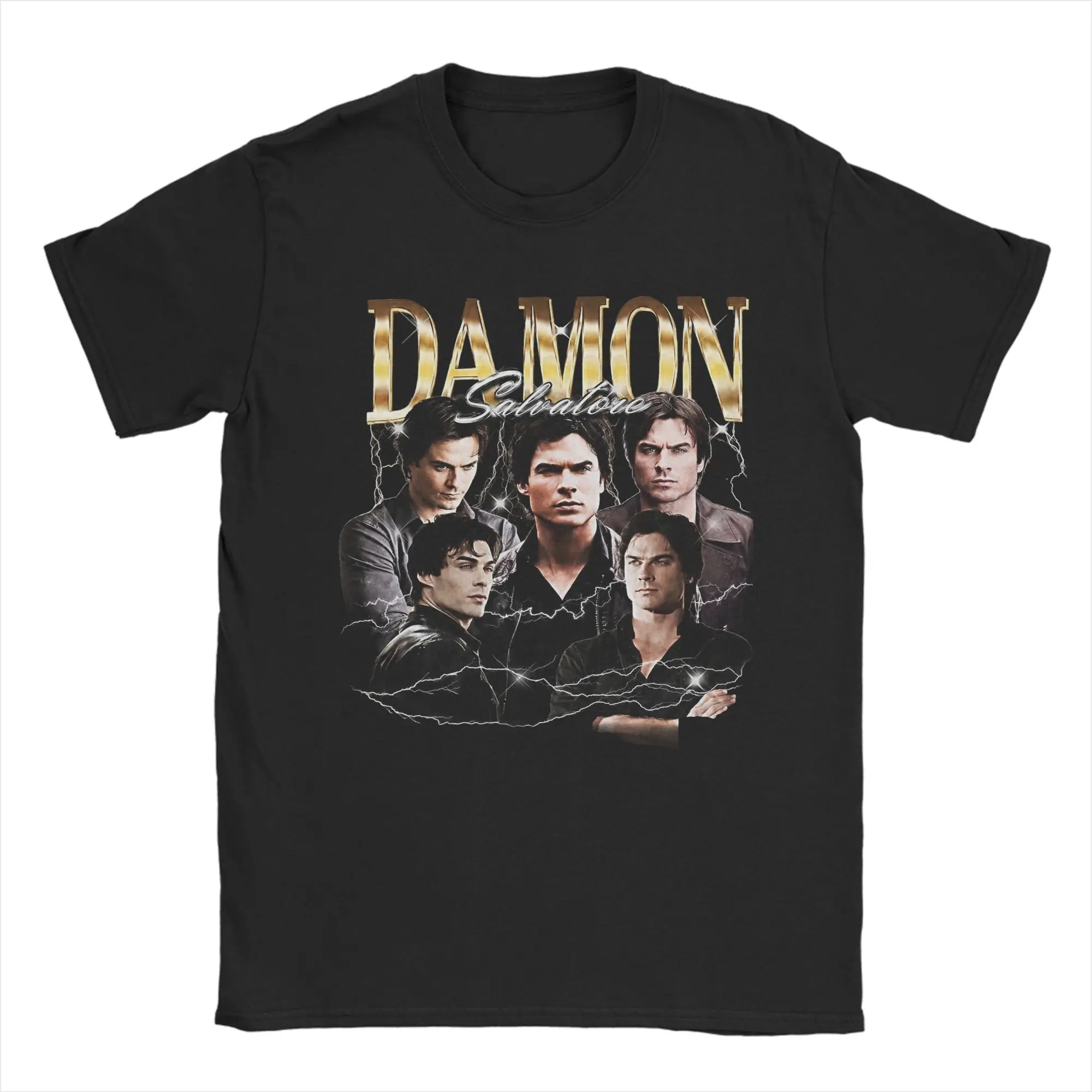 Men's Damon Salvatore the Vampire Diaries T Shirt  100% Cotton Clothing Casual Short Sleeve Tee Shirt Printing T-Shirt