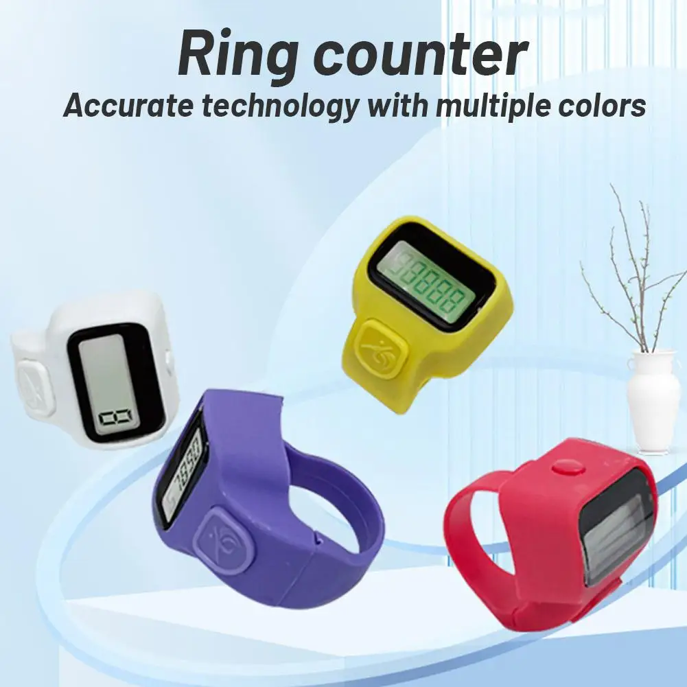 LED Finger Counter Digital Electronic Counters Lap Track Handheld Clicker with Digits Display Manual Decompression Tool