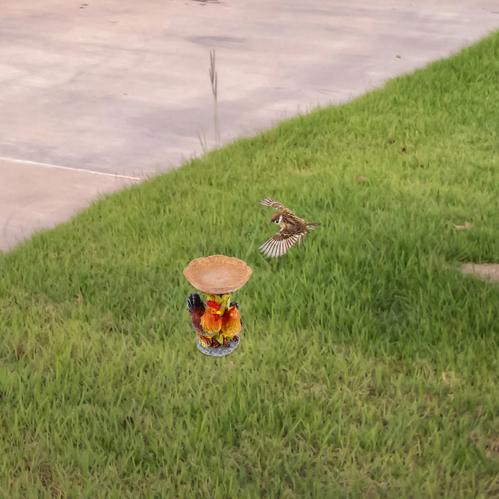 

Resin Bird Feeder Outdoor Garden Decor Bird Bath For Yard Patio Balcony Lawn Farm Wild Birds Standing Feed Tray