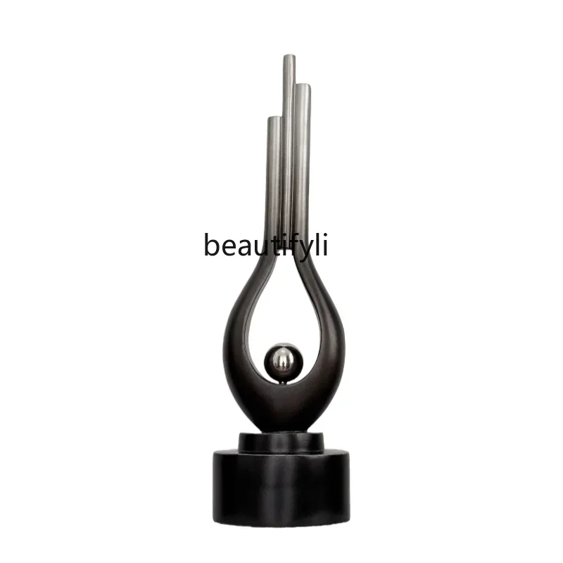 

Modern simple entrance vertical height sculpture ornament light luxury high-end abstract art living room meaning good decoration