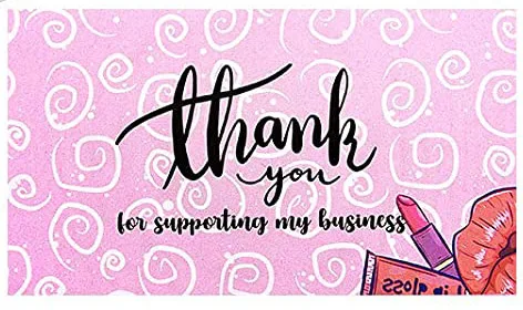 10-50 Pieces Liptick Thank You Card 2*3.5inch  Custom Card Small Business Gift Decoration Label Goods Follow Card