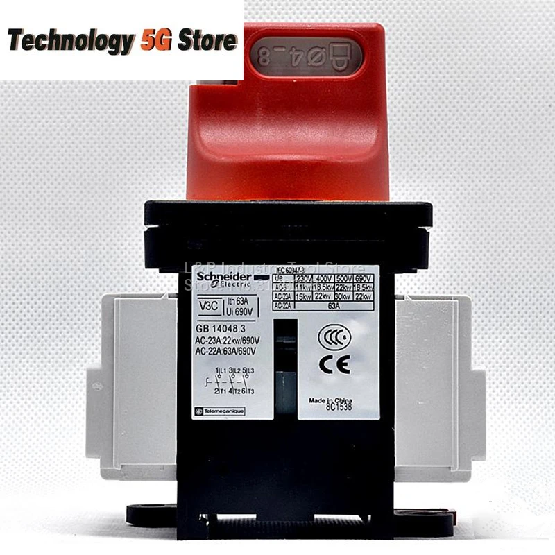 

Оригинальные электроприборы Schneider 63A 3P VCF3C (V3C + KCF2PZC) Корпус переключателя нагрузки V3C Панель KCF2PZC Разъединитель