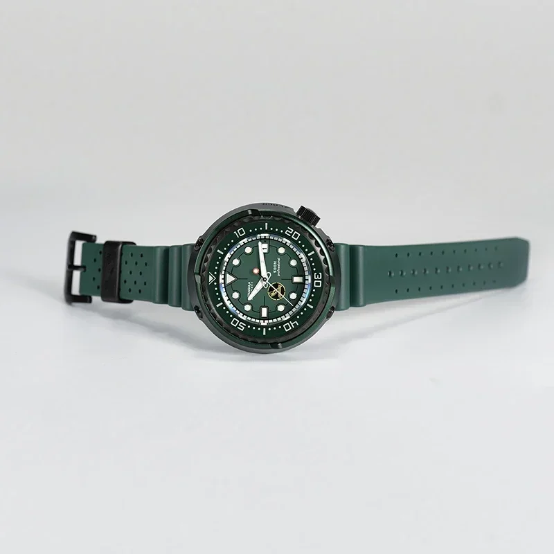 RDUNAE R1ZK-II Watches For Men NH35 Movement Automatic Mechanical Green Titanium Alloy Classic Cetro C3 Luminous Diving watch