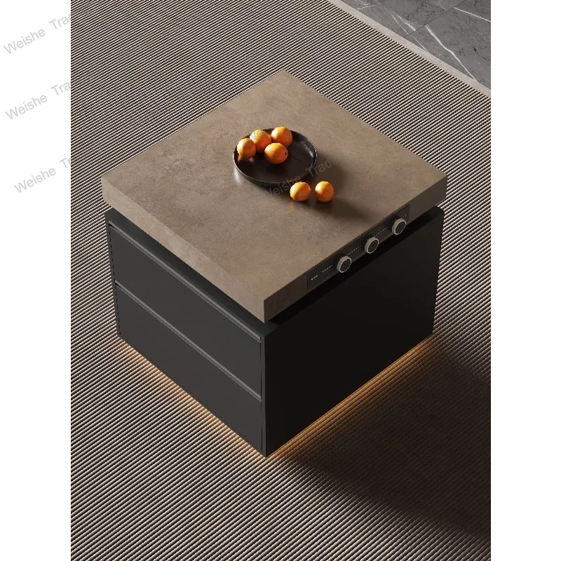 Light luxury minimalist island cabinet separate movable kitchen slate guide table multi-functional storage cabinet